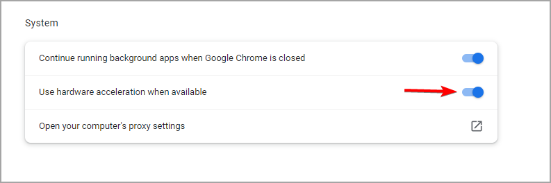 desactivar aceleración por hardware chrome