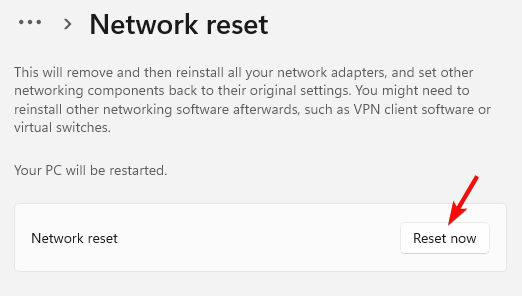 network reset