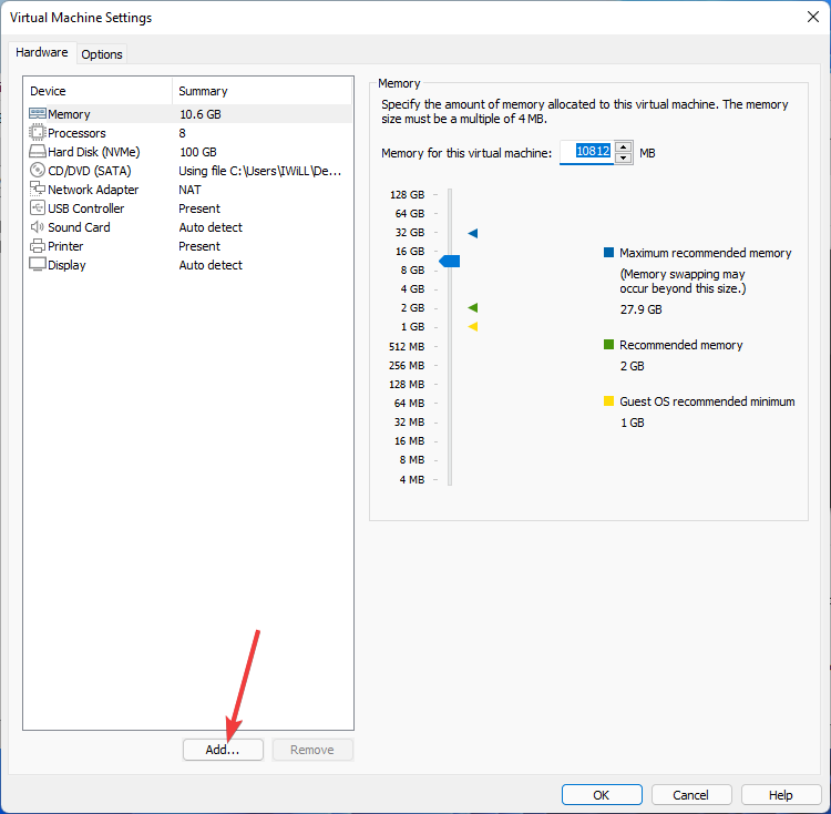 VMware Add hardware