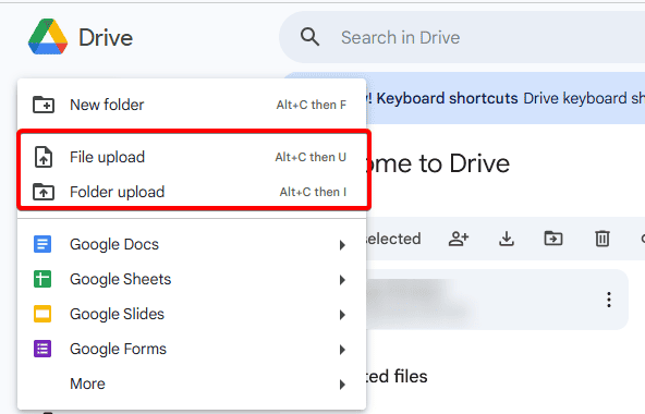 file upload folder upload google drive