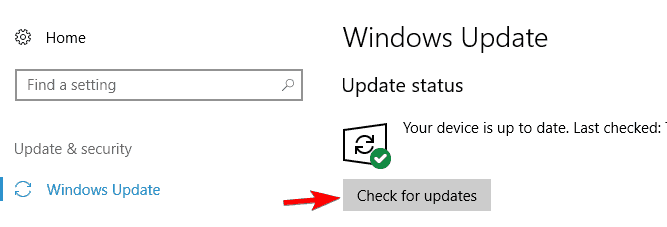 Clic del mouse troppo sensibile controlla gli aggiornamenti di Windows