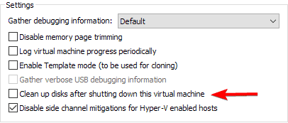 clean up disks after shutting down