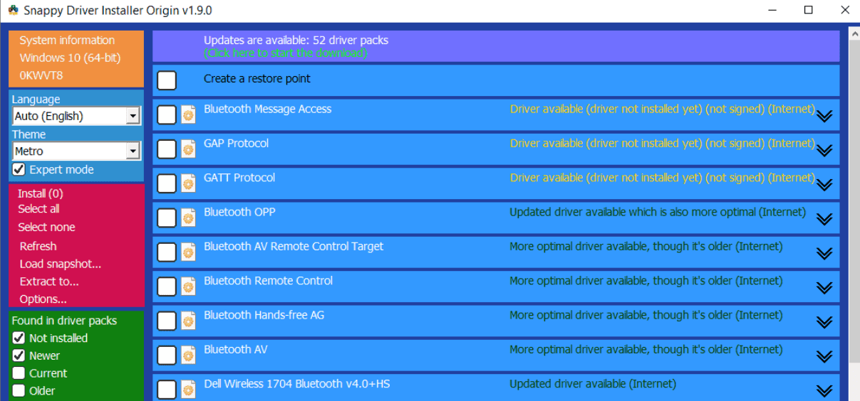 snappy driver installer ui