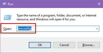 run msconfig
