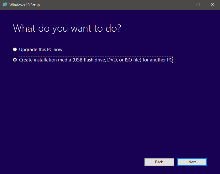 Setup Media Creation Tool