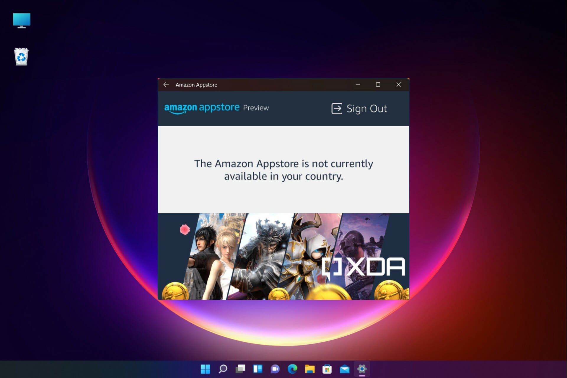 Amazon AppStore недоступен в вашей стране