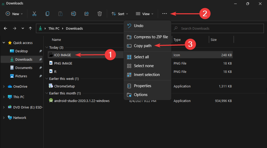 copy path