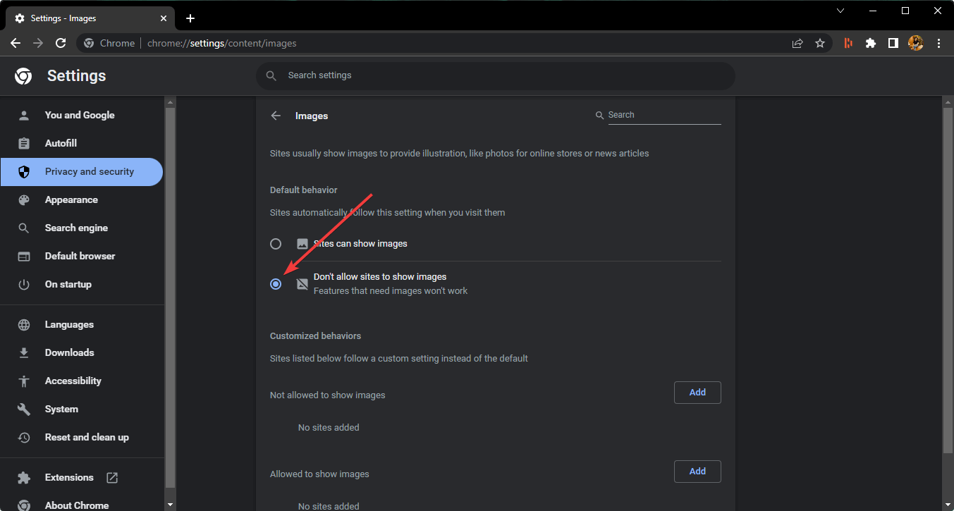 Bilder in Chrome deaktivieren