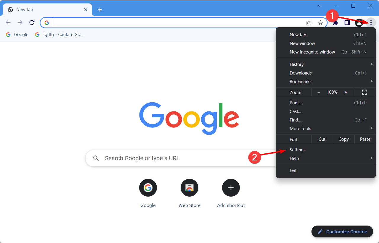 chrome menü einstellungen