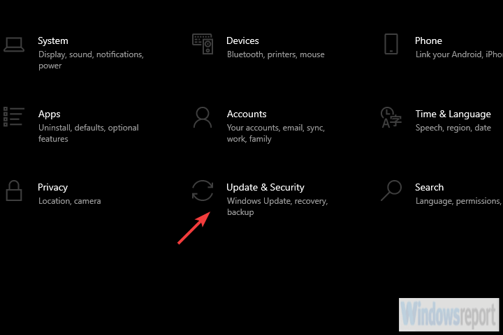 configurações de atualização e segurança win 10