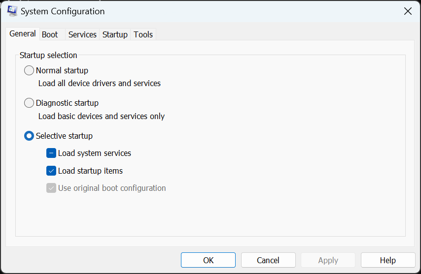 configuration système