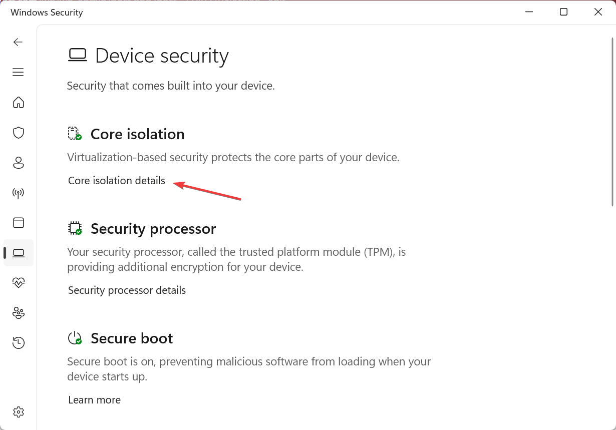 Microsoft 취약한 드라이버 차단 목록 비활성화를 위한 코어 격리 세부정보
