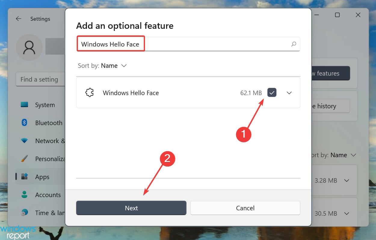 Установить Windows Hello Face