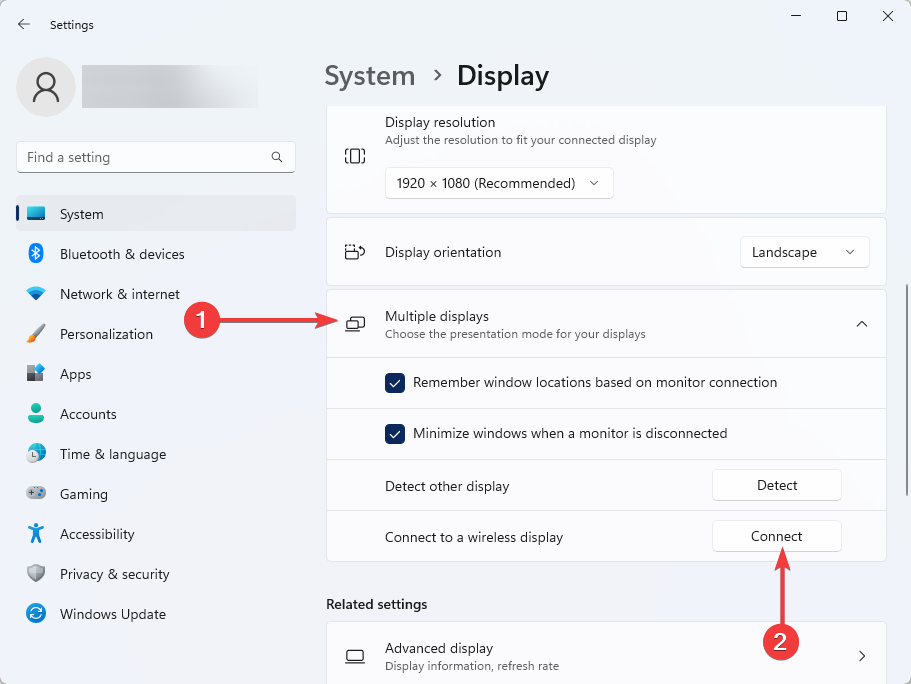 connect multiple displays