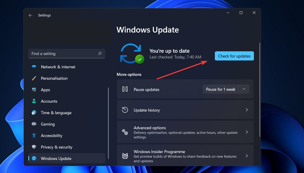 check-for-updates kernel security check failure windows 11