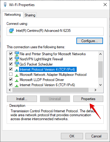 Internet Protocol Version 4 (TCP/IPv4)
