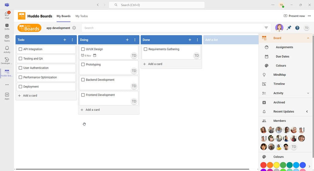 Kanban-Board von Huddo