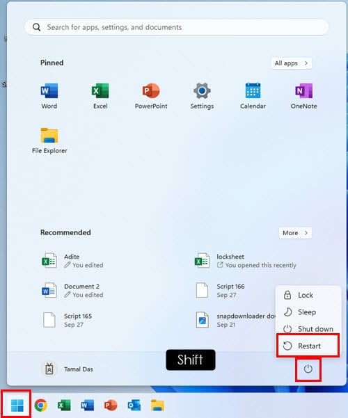 shift restart