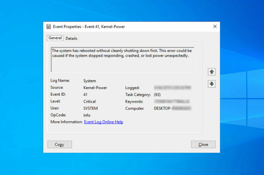 Kernel Power Fehler 41 (63) in Windows 10 11