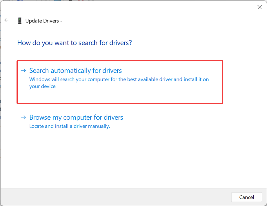 rechercher automatiquement des pilotes