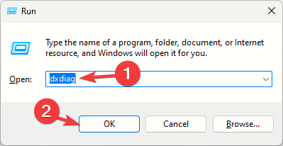 run window dxdiag