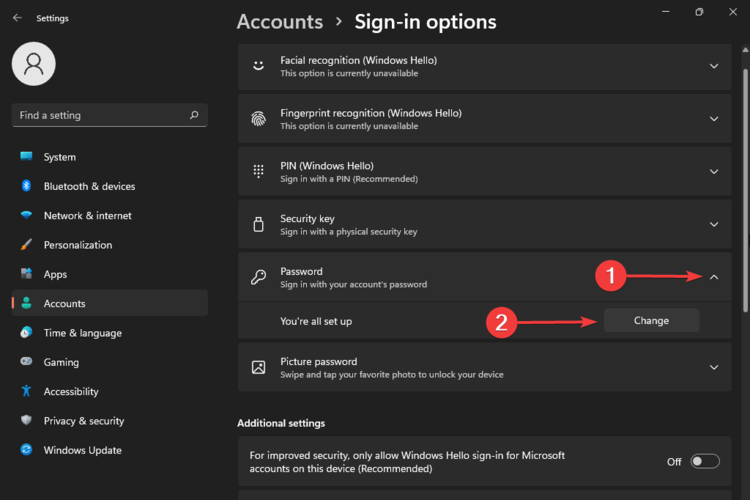 wie man das Passwort in windows 11 konten ändert