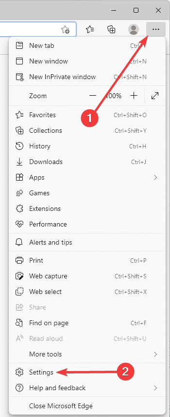 click on settings
