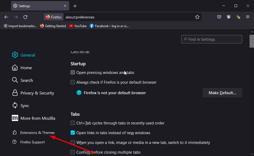 extensions  google search not working firefox