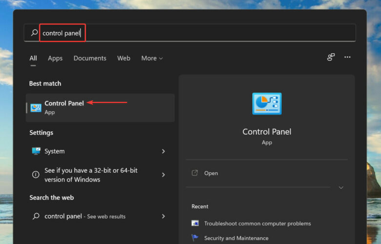 Lancer le Panneau de configuration pour désactiver le démarrage rapide sous Windows 11