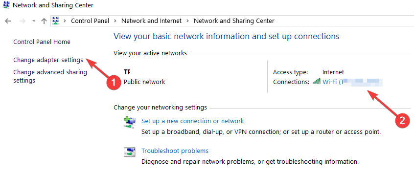 alterar configurações do adaptador