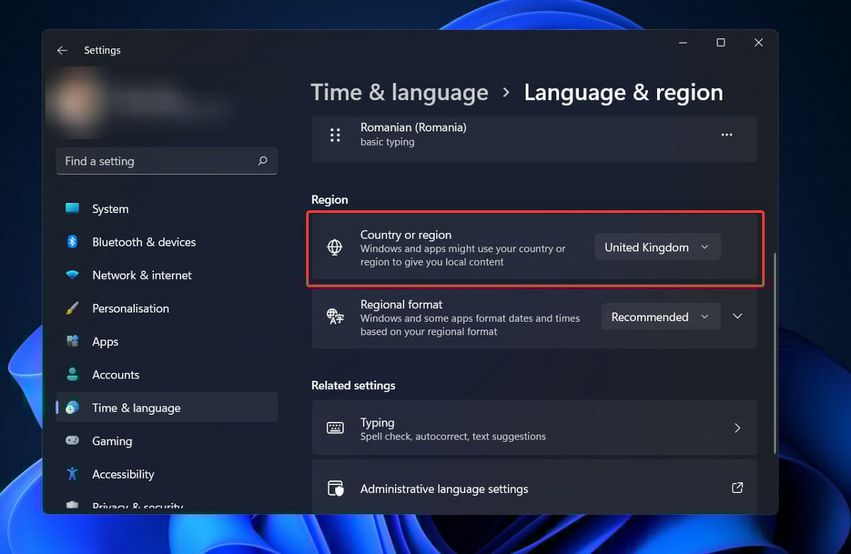sélection de région windows 11 écran de verrouillage spotlight ne fonctionne pas