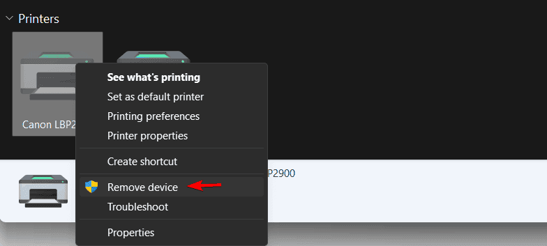 remove device windows 11
