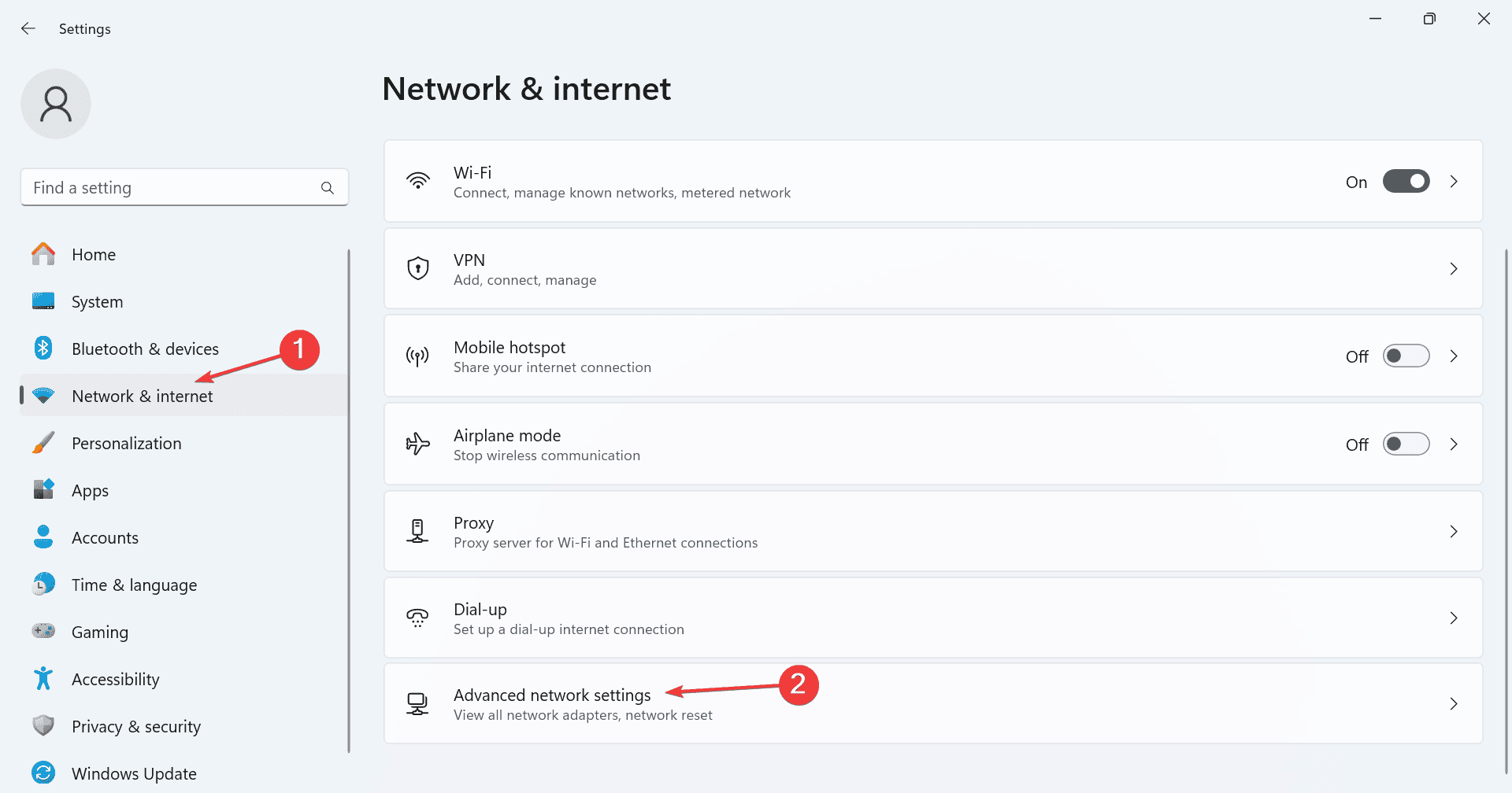 erweiterte Netzwerkeinstellungen