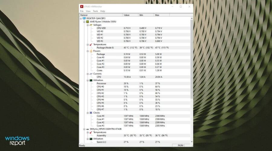 Hwmonitor psu test software