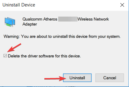 uninstall driver confirm dns failure
