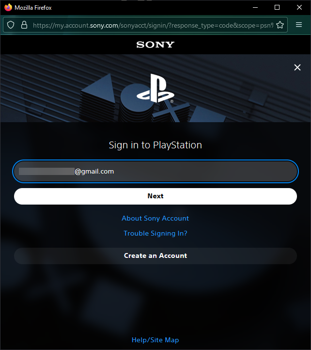 PS4アカウントにログイン