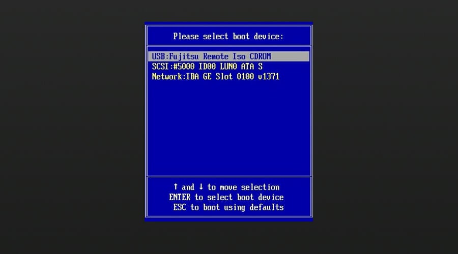 boot menu