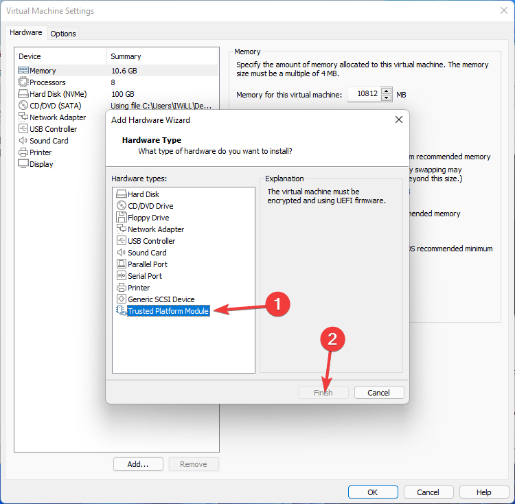 Adding TPM to VMware