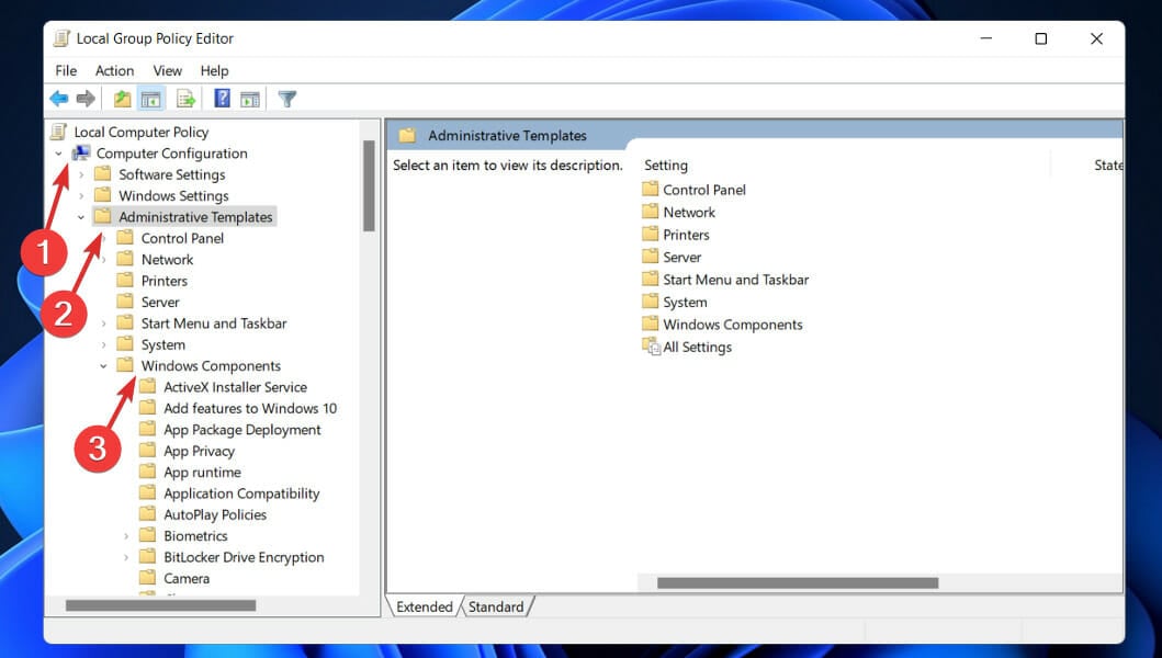 windows-components microsoft store is blocked