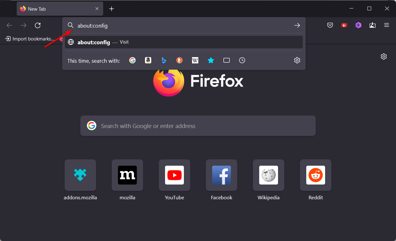 about:config firefox adressleiste