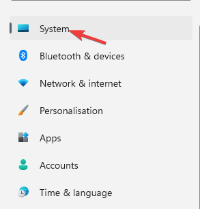 system settings