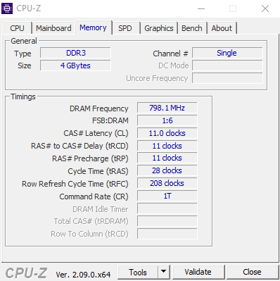 CPU-Z 메모리