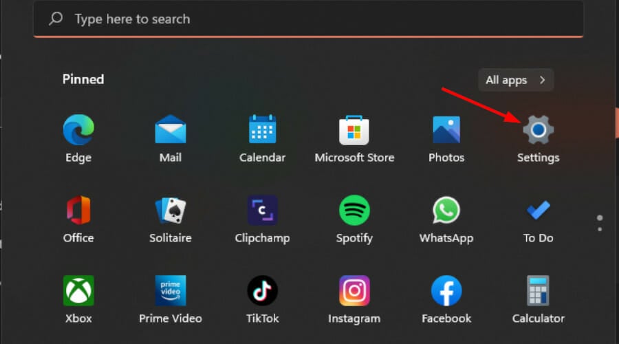 settings windows