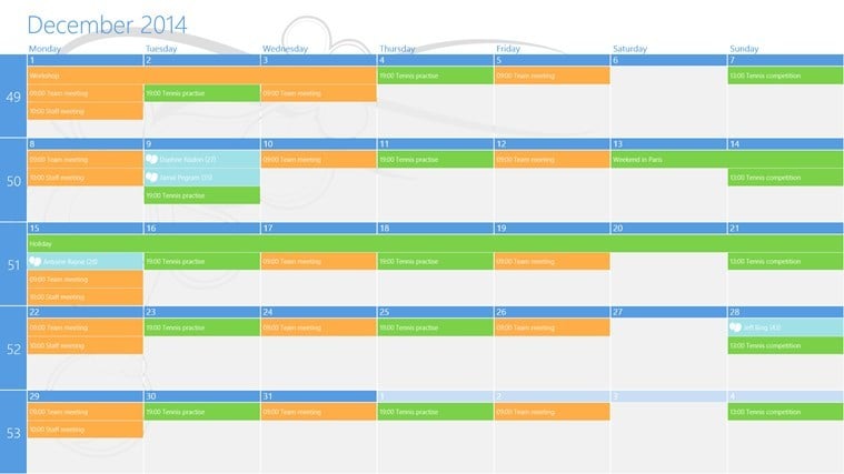 OneCalendar Windows 8