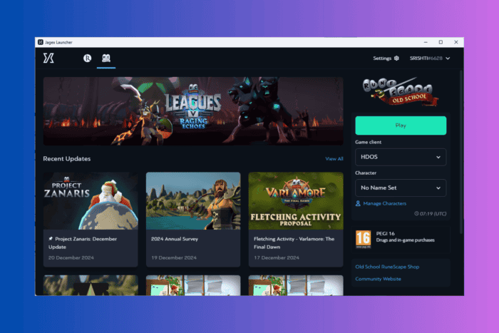 Jagex launcher HDOS not showing