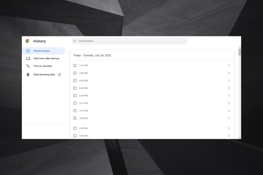 Chromeのすべての履歴を検索