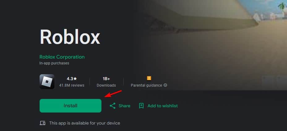 roblox install play store