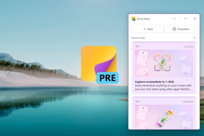nuova app Sticky Notes per Windows