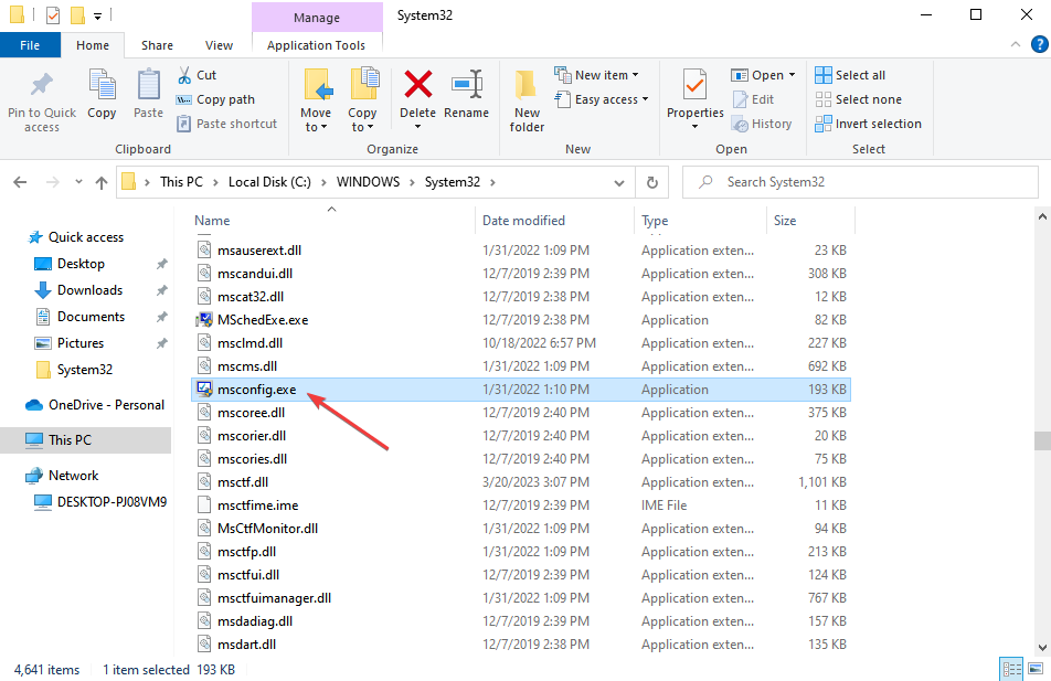 ouvrir la configuration système dans Windows 10