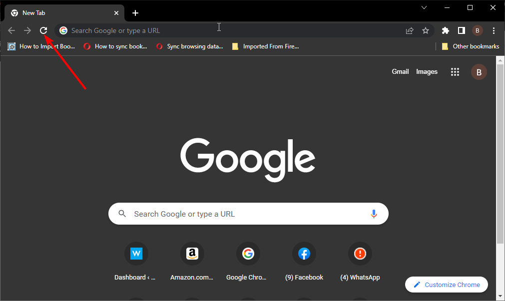 aktualisieren symbol browser